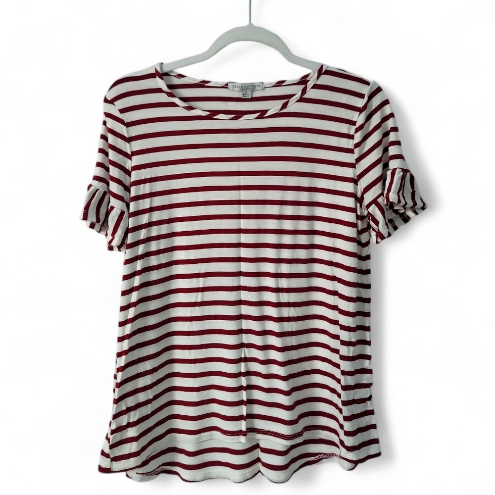 Green Envelope Ruffle Sleeve Top